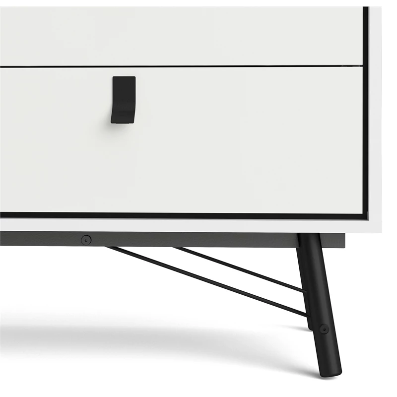 Best Sale 🛒 Tvilum Ry 6 Drawer Double 👗 Dresser In White Matte And Black ✔️ - Image 4