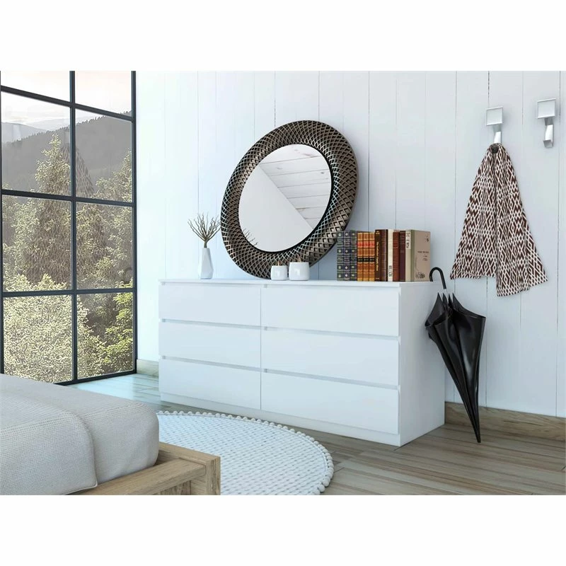 Brand new ๐ FM Furniture Seul Modern 6-Drawer Wood Bedroom Double ๐ Dresser In White ๐ - Image 2