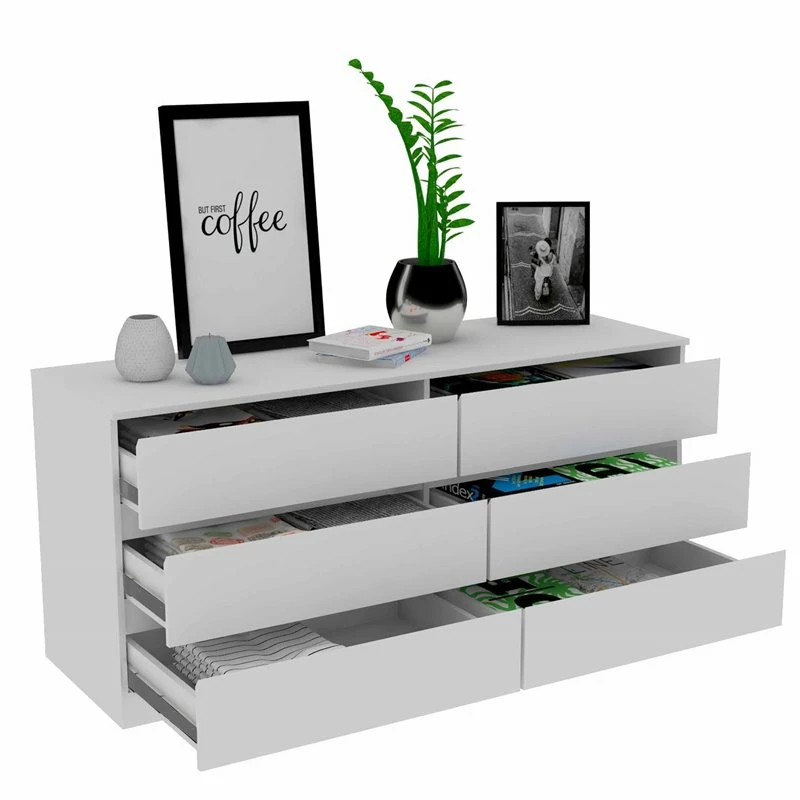 Brand new ๐ FM Furniture Seul Modern 6-Drawer Wood Bedroom Double ๐ Dresser In White ๐ - Image 3