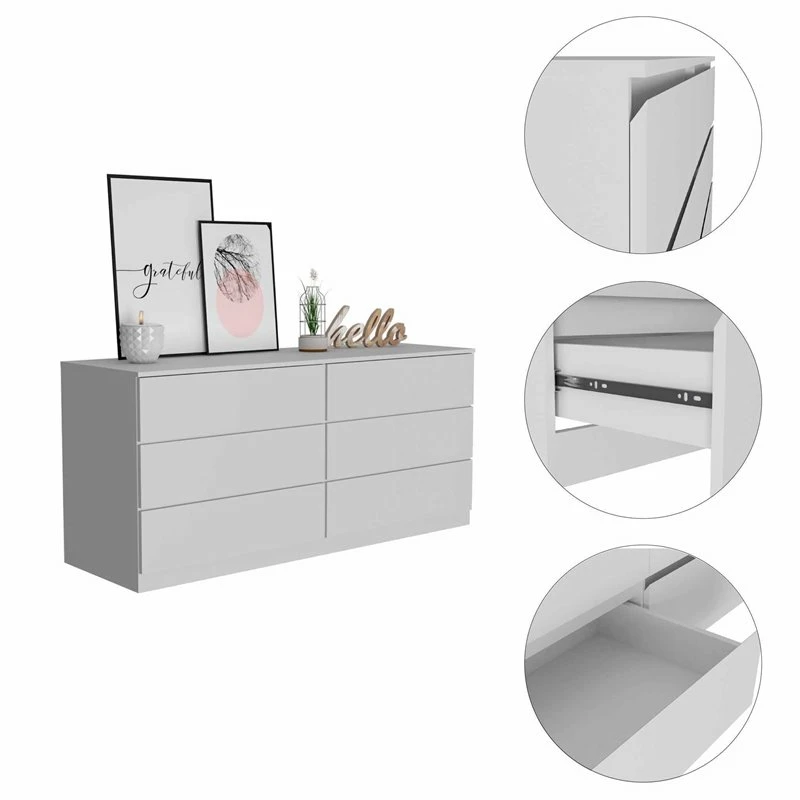 Brand new ๐ FM Furniture Seul Modern 6-Drawer Wood Bedroom Double ๐ Dresser In White ๐ - Image 4