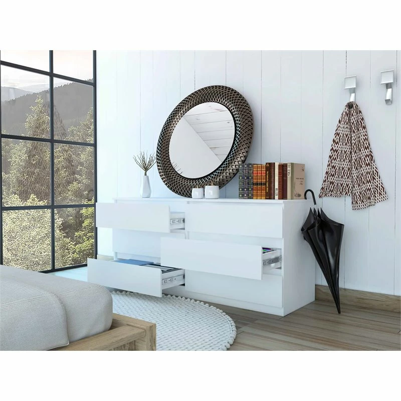 Brand new ๐ FM Furniture Seul Modern 6-Drawer Wood Bedroom Double ๐ Dresser In White ๐ - Image 5