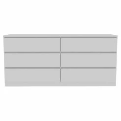 Brand new 🛒 FM Furniture Seul Modern 6-Drawer Wood Bedroom Double 👗 Dresser In White 🌟