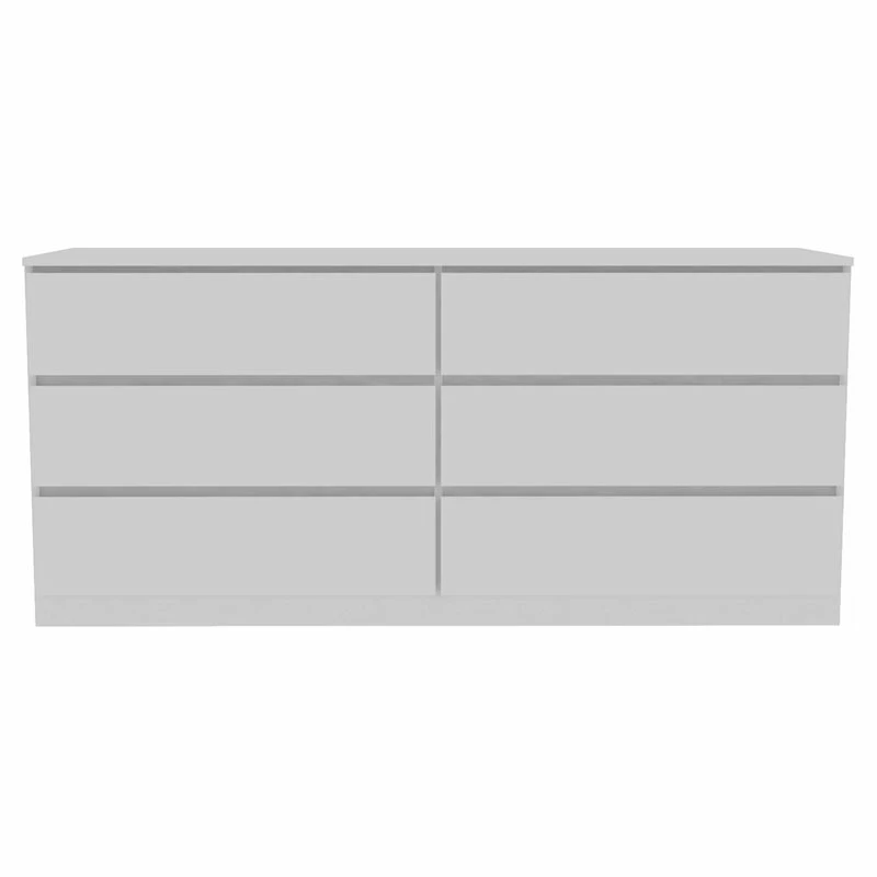 Brand new ๐ FM Furniture Seul Modern 6-Drawer Wood Bedroom Double ๐ Dresser In White ๐