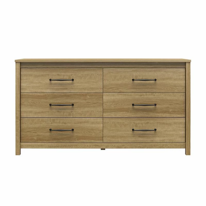 Cheapest 👏 Ameriwood Home Augusta 6 Drawer Wide 👗 Dresser With Easy Assembly In Natural ✨ - Image 6