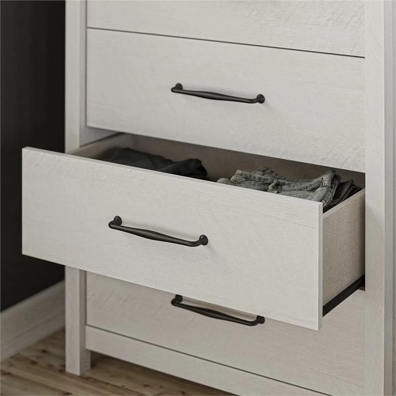 Discount 🤩 Ameriwood Home Augusta 5 Drawer Tall 👗 Dresser With Easy Assembly In Ivory Oak 🎁 - Image 5