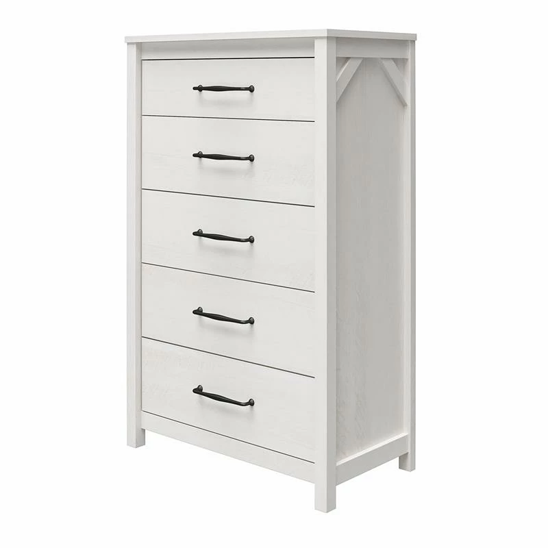 Discount 🤩 Ameriwood Home Augusta 5 Drawer Tall 👗 Dresser With Easy Assembly In Ivory Oak 🎁 - Image 7