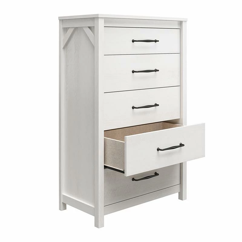 Discount 🤩 Ameriwood Home Augusta 5 Drawer Tall 👗 Dresser With Easy Assembly In Ivory Oak 🎁 - Image 9