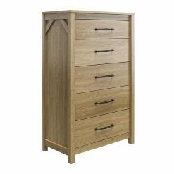 Best deal ❤️ Ameriwood Home Augusta 5 Drawer Tall 👗 Dresser With Easy Assembly In Natural 😀
