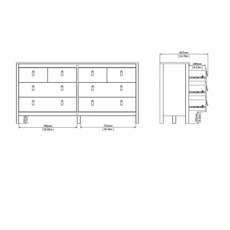 Buy ๐ Tvilum Madrid 8 Drawer Double ๐ Dresser In White โ - Image 18