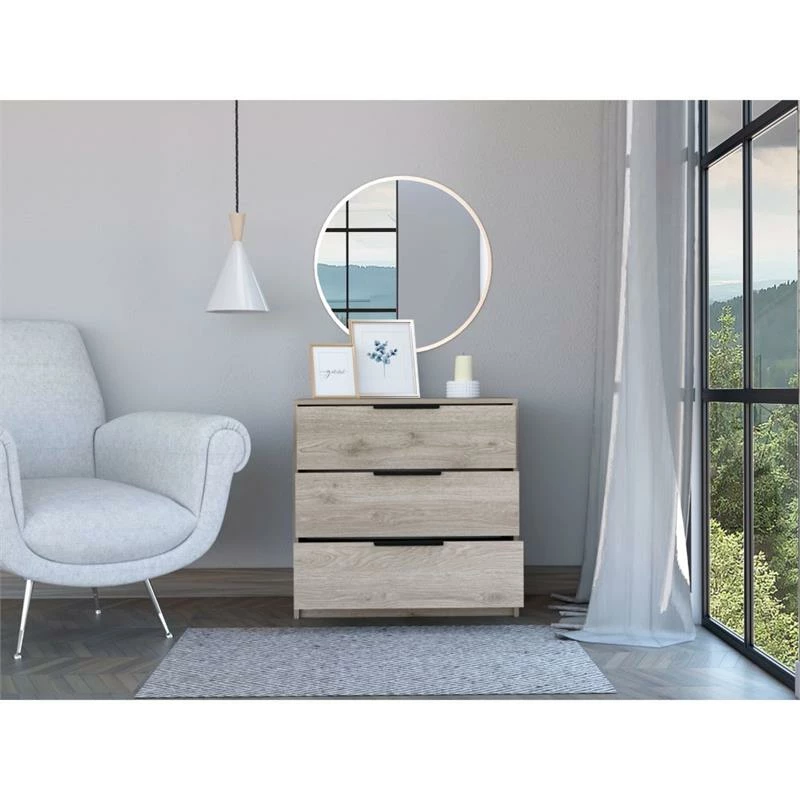 Hot Sale 😍 Tuhome Furniture TUHOME Kaia 3 Drawers 👗 Dresser - Gray Engineered Wood - For Bedroom ❤️ - Image 3