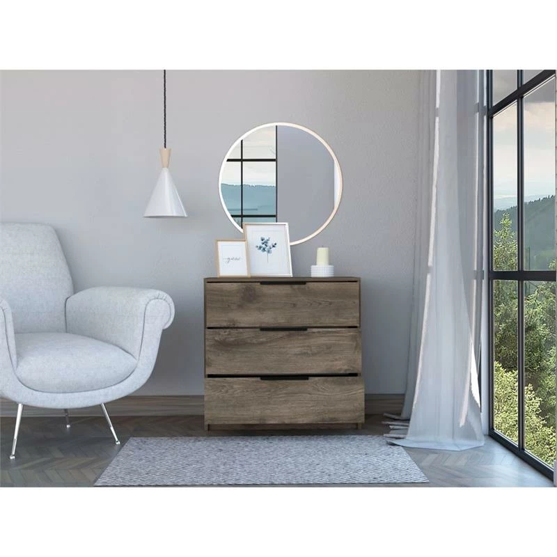 Coupon 😍 Tuhome Furniture TUHOME Kaia 3 Drawers 👗 Dresser - Dark Brown Engineered Wood -For Bedroom 🌟 - Image 3