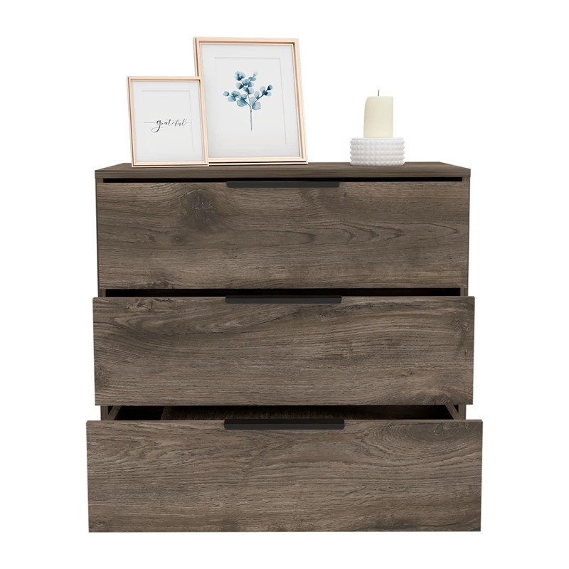 Coupon 😍 Tuhome Furniture TUHOME Kaia 3 Drawers 👗 Dresser - Dark Brown Engineered Wood -For Bedroom 🌟 - Image 5