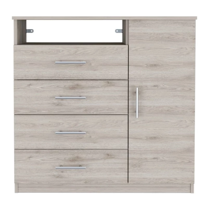Wholesale 😉 Tuhome Furniture TUHOME Peru 4 Drawer 👗 Dresser - Light Gray Engineered Wood - For Bedroom 🛒