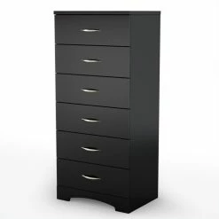 Deals ✔️ Pemberly Row Traditional Single 6 Drawer Lingerie Chest In Black Finish ✨