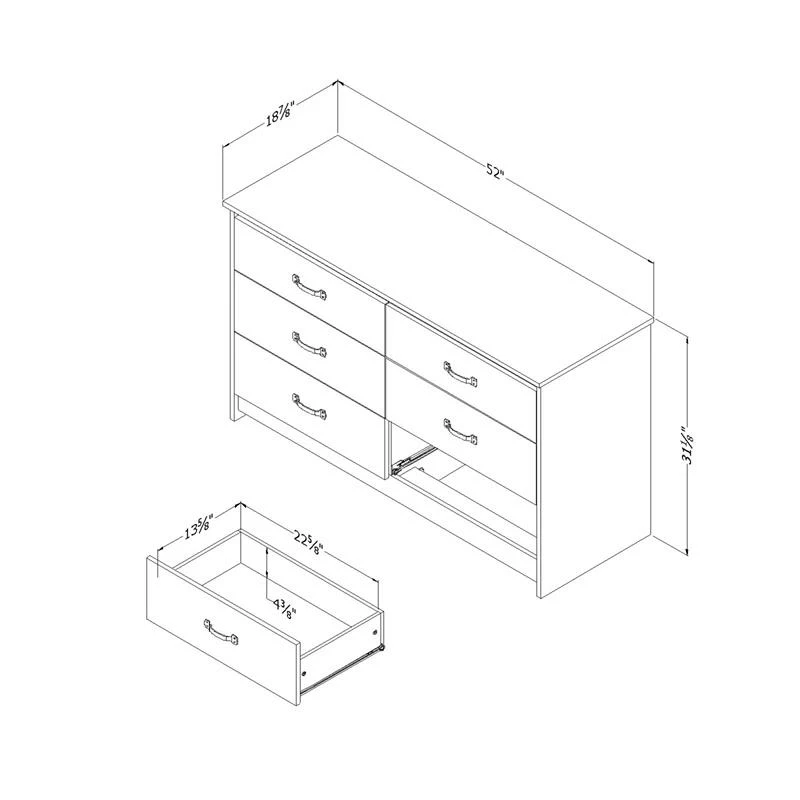 Buy ๐ฅฐ Pemberly Row Farmhouse 6-Drawer Double ๐ Dresser In Weathered Oak ๐ฅ - Image 3