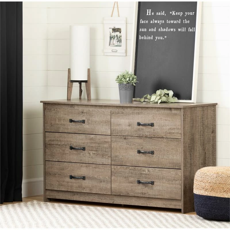 Buy ๐ฅฐ Pemberly Row Farmhouse 6-Drawer Double ๐ Dresser In Weathered Oak ๐ฅ - Image 2