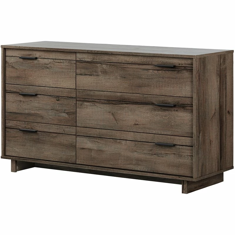 Buy โค๏ธ Pemberly Row Mid-Century 6 Drawer Double ๐ Dresser In Fall Oak ๐งจ