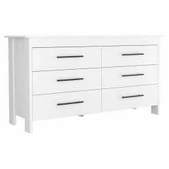 Cheap ๐ Atlin Designs Modern Wood Bedroom Double ๐ Dresser With 6-Drawer In White ๐