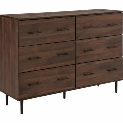 Wholesale 😉 Pemberly Row Modern Wood 6-Drawer 👗 Dresser In Dark Walnut 🔔
