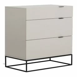 Brand new 😀 Limari Home Hera MDF Wood And Metal 3 Drawers Bedroom 👗 Dresser In Gray/Black 😉