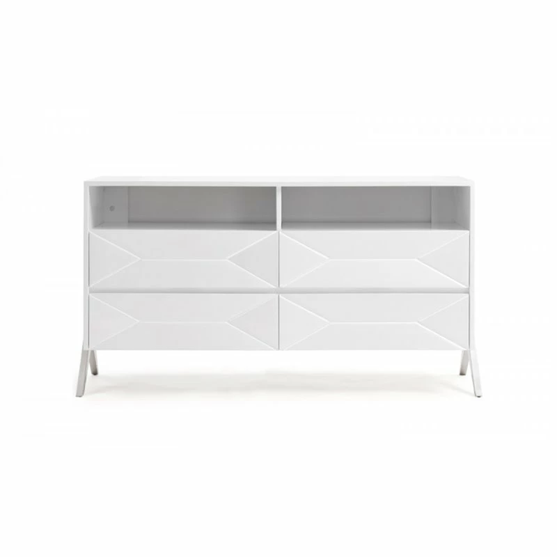 Flash Sale ๐ Limari Home Candid Modern MDF Wood And Stainless Steel Bedroom ๐ Dresser In White ๐ - Image 3