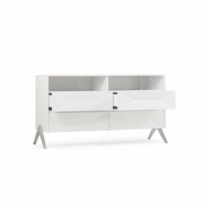 Flash Sale ๐ Limari Home Candid Modern MDF Wood And Stainless Steel Bedroom ๐ Dresser In White ๐ - Image 5
