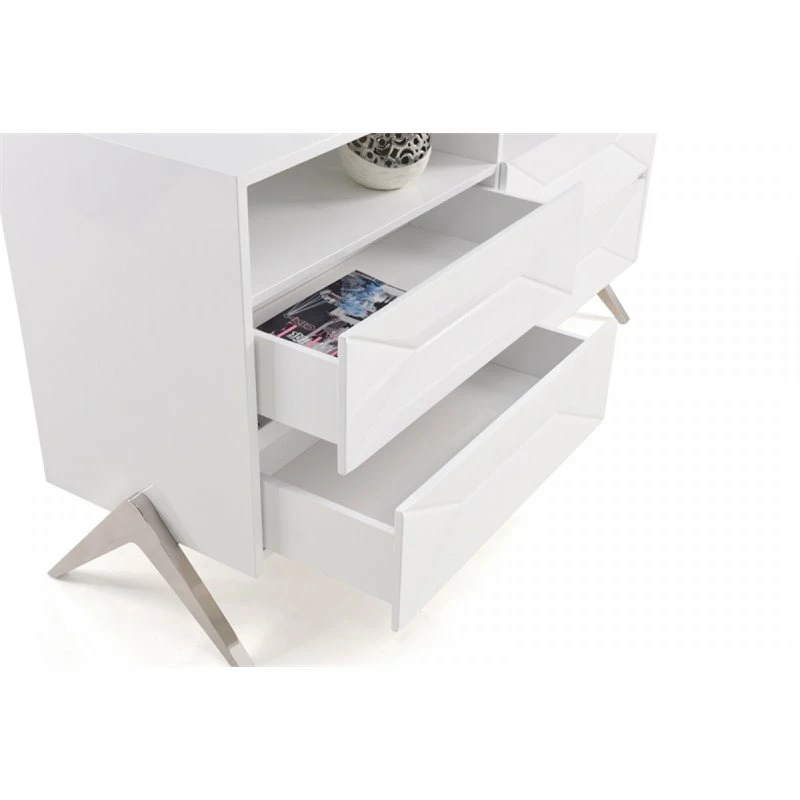 Flash Sale ๐ Limari Home Candid Modern MDF Wood And Stainless Steel Bedroom ๐ Dresser In White ๐ - Image 6