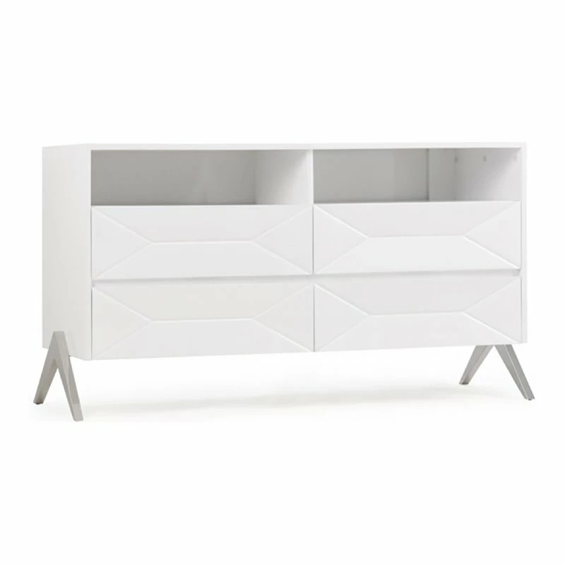 Flash Sale ๐ Limari Home Candid Modern MDF Wood And Stainless Steel Bedroom ๐ Dresser In White ๐