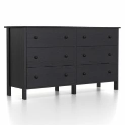 Cheapest 🤩 Furniture Of America Reyes Rustic Wood 6-Drawer 👗 Dresser In Black 🧨