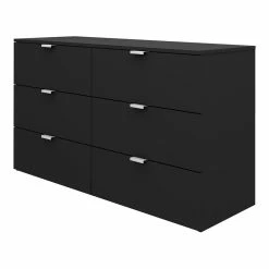 Flash Sale 🔥 Hillsdale Delmar 6-Drawer Modern Wood Bedroom 👗 Dresser In Matte Black 🔥