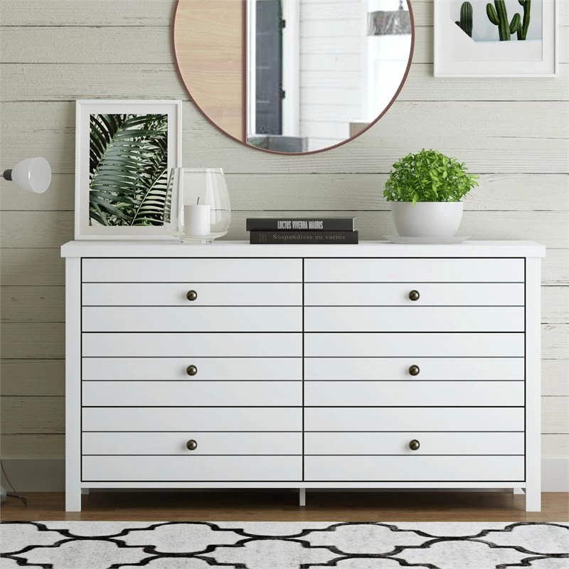 Outlet 🔥 Hillsdale Harmony 6-Drawer Coastal Wood Bedroom/Livingroom 👗 Dresser In White 😉 - Image 4