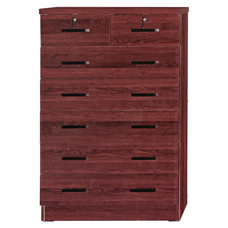 Cheapest โค๏ธ Better Home Products Cindy 7 Drawer Chest Wooden ๐ Dresser With Lock In Mahogany ๐ - Image 8