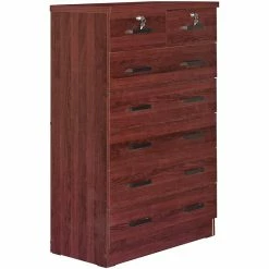 Cheapest β€οΈ Better Home Products Cindy 7 Drawer Chest Wooden π Dresser With Lock In Mahogany π