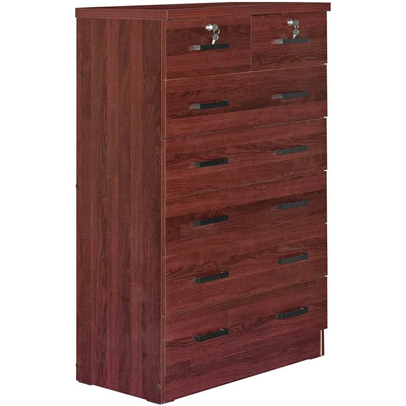 Cheapest โค๏ธ Better Home Products Cindy 7 Drawer Chest Wooden ๐ Dresser With Lock In Mahogany ๐