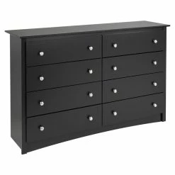 Brand new 👏 Prepac Sonoma 8-Drawer Transitional Composite Wood 👗 Dresser In Black ✔️