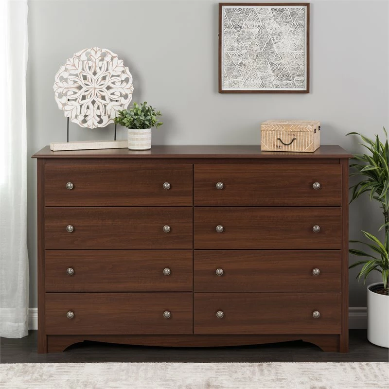 Best deal 😀 Prepac Monterey 8-Drawer Transitional Composite Wood 👗 Dresser In Cherry Brown ⭐ - Image 2