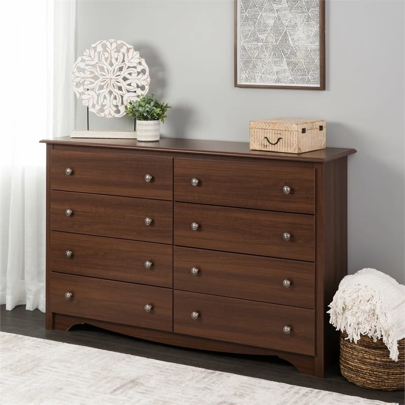 Best deal 😀 Prepac Monterey 8-Drawer Transitional Composite Wood 👗 Dresser In Cherry Brown ⭐ - Image 9