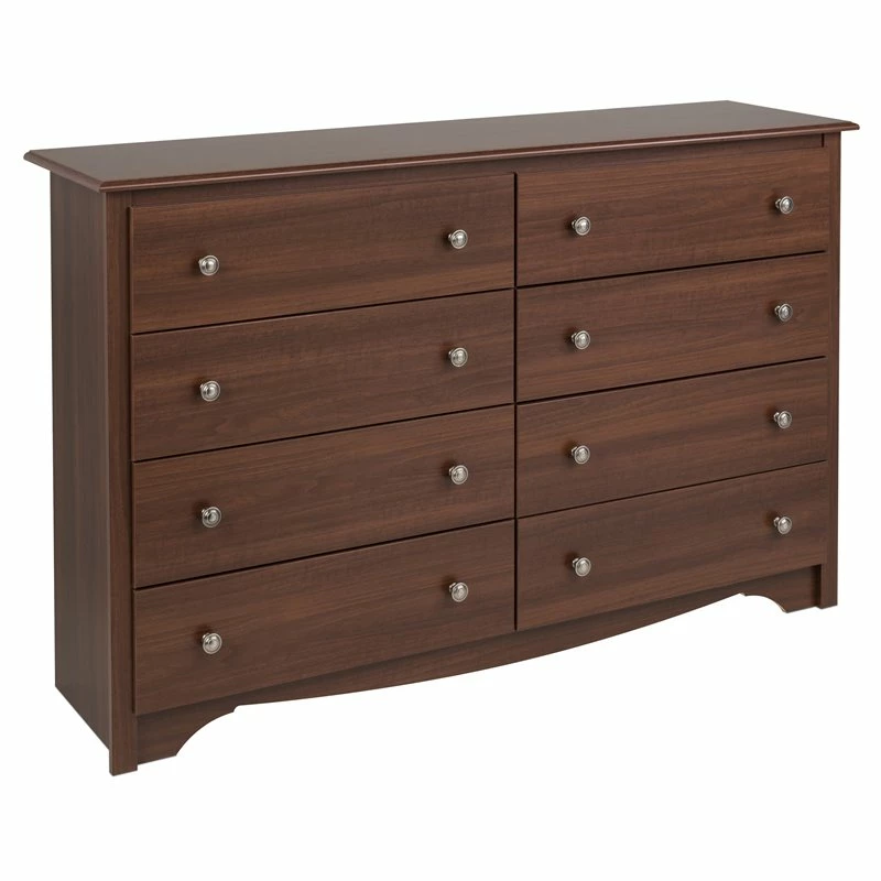 Best deal 😀 Prepac Monterey 8-Drawer Transitional Composite Wood 👗 Dresser In Cherry Brown ⭐