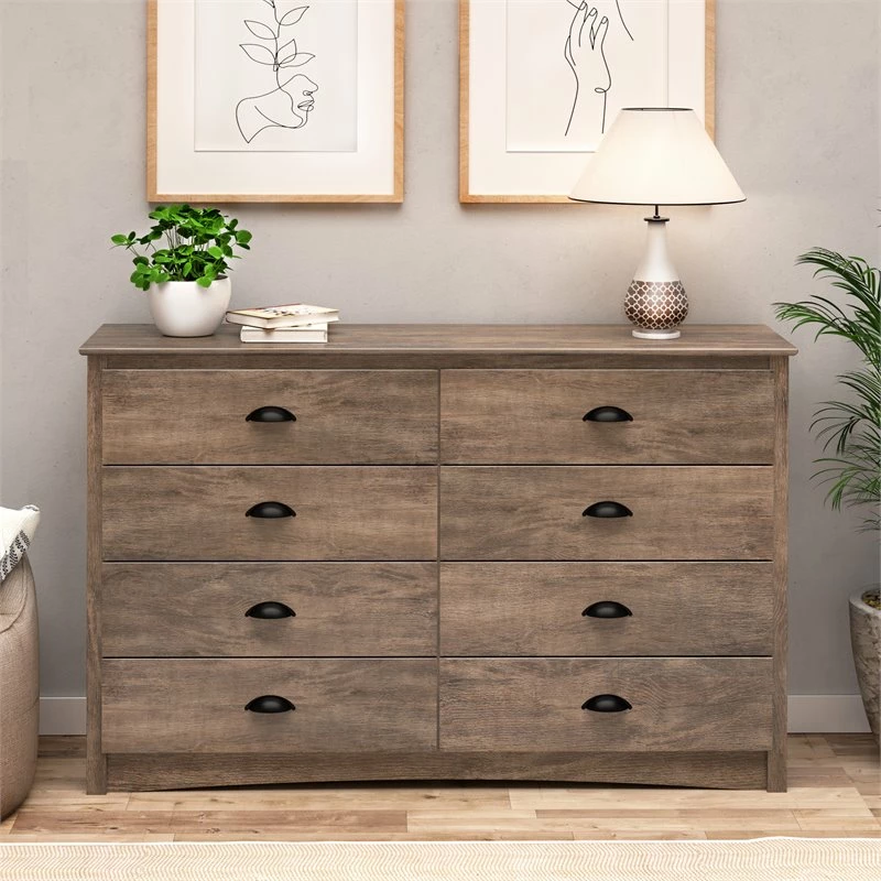 Discount 👏 Prepac Salt Spring 8-Drawer Transitional Composite Wood 👗 Dresser In Drifted Gray 👏 - Image 10