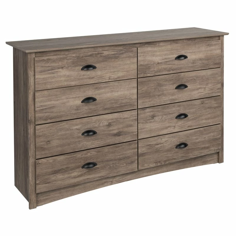 Discount 👏 Prepac Salt Spring 8-Drawer Transitional Composite Wood 👗 Dresser In Drifted Gray 👏