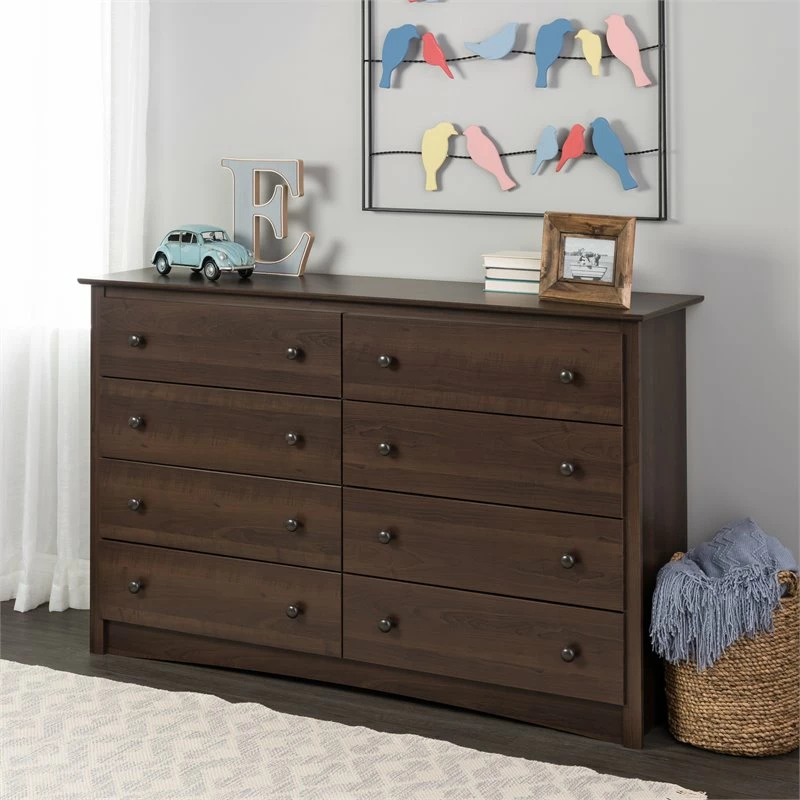 Budget 🥰 Prepac Fremont 8-Drawer Transitional Composite Wood 👗 Dresser In Espresso 😀 - Image 11