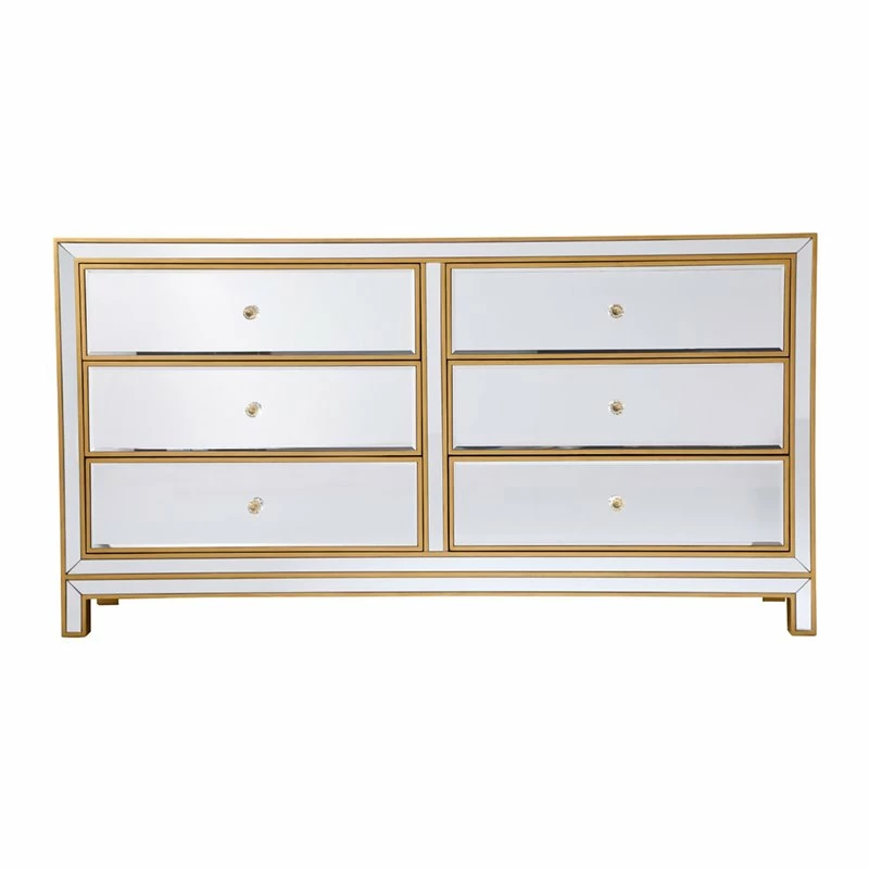 Wholesale ✨ Elegant Decor Reflexion 6-Drawer Solid Wood And MDF 👗 Dresser In Gold Finish 💯 - Image 3