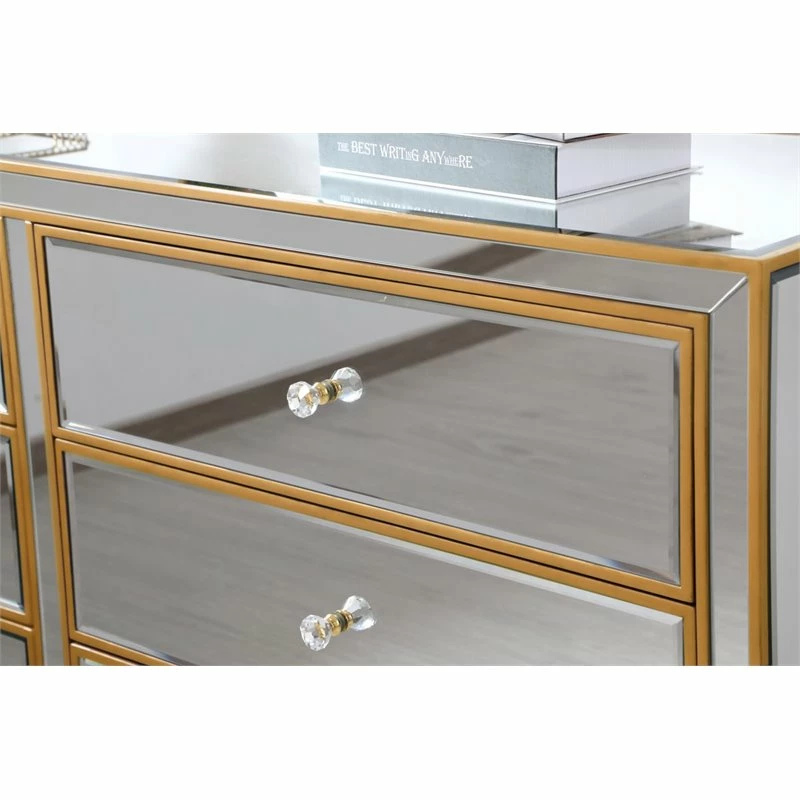 Wholesale ✨ Elegant Decor Reflexion 6-Drawer Solid Wood And MDF 👗 Dresser In Gold Finish 💯 - Image 5