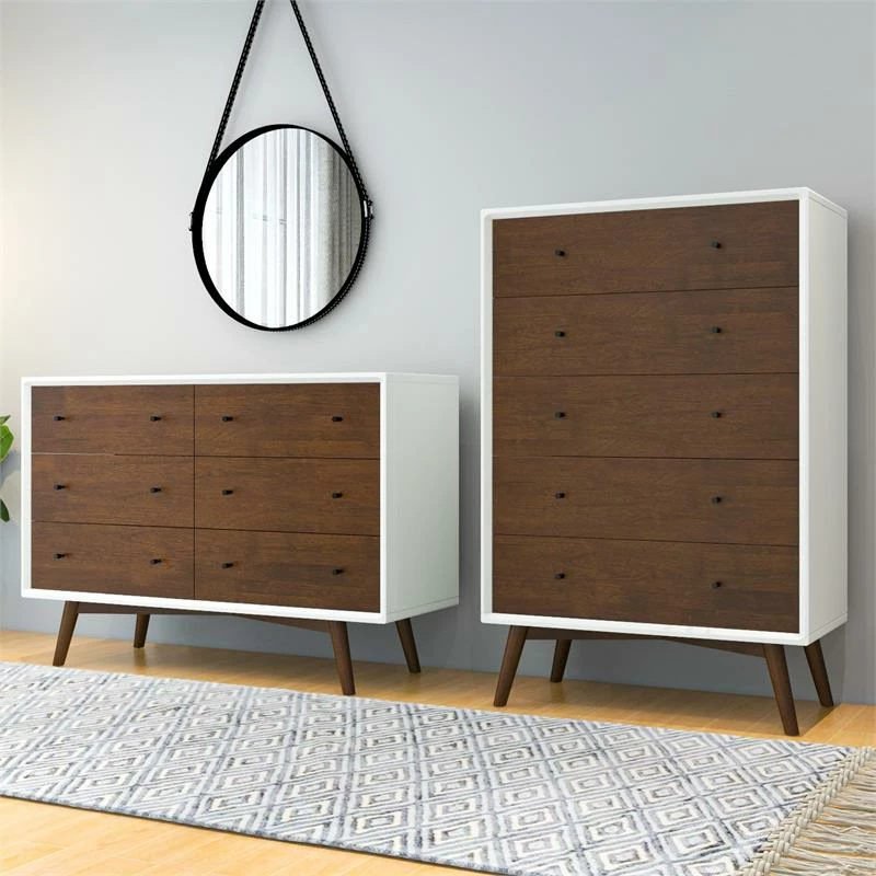 Top 10 ๐ Ashcroft Noah Mid-Century Modern 6-Drawer Double-Dresser Solid Wood In White โ - Image 2