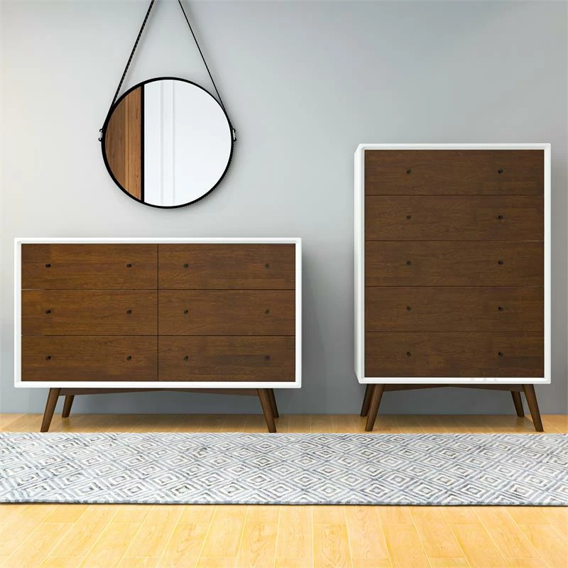 Top 10 ๐ Ashcroft Noah Mid-Century Modern 6-Drawer Double-Dresser Solid Wood In White โ - Image 3
