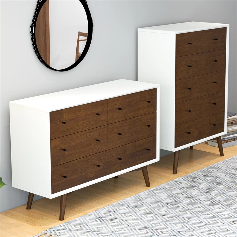 Top 10 ๐ Ashcroft Noah Mid-Century Modern 6-Drawer Double-Dresser Solid Wood In White โ - Image 4