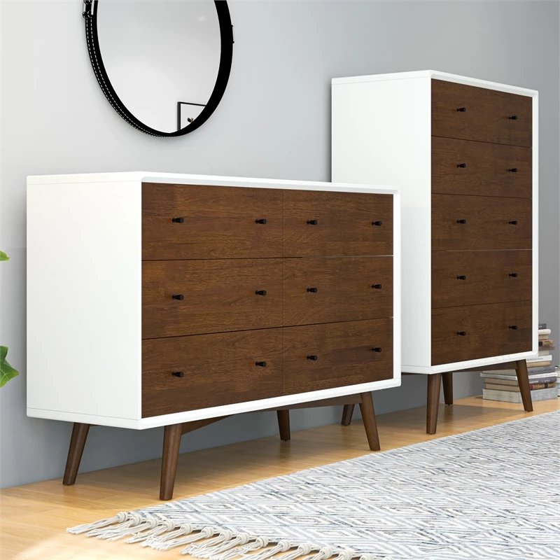 Top 10 ๐ Ashcroft Noah Mid-Century Modern 6-Drawer Double-Dresser Solid Wood In White โ - Image 5