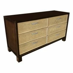 Buy โจ D-Art Collection Elegant Cane ๐ Dresser 6 Drawer In Mahogany Wood ๐