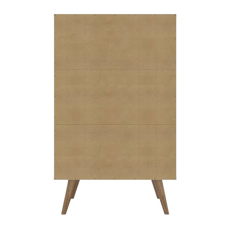 Outlet ❤️ Manhattan Comfort Amber Tall 👗 Dresser With Faux Leather Handles In White And Blue 🌟 - Image 7