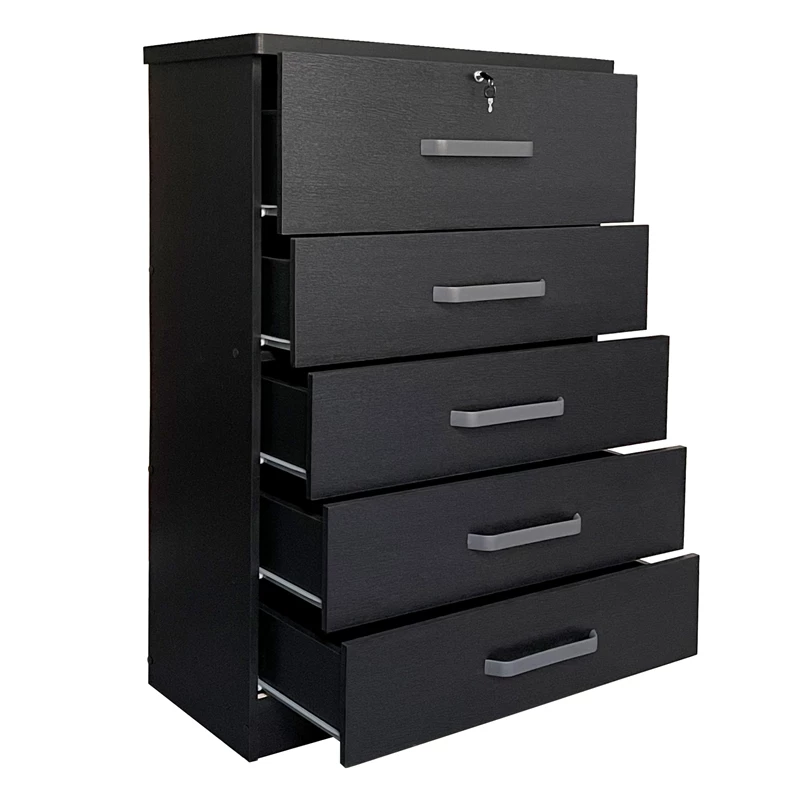 Brand new ๐ฅฐ Better Home Products Xia 5 Drawer Chest Of Drawers In Black Silver ๐งจ - Image 3